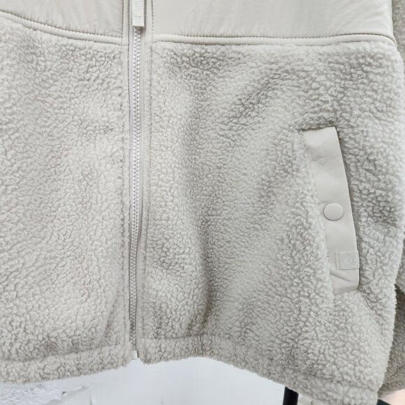 NWT Blogilates Women's Campfire Fleece Full Zip Jacket - Light Taupe XL - Picture 3 of 12